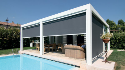 pergola con tende